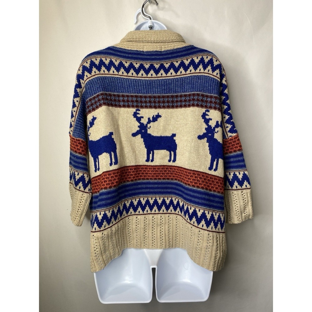 Love Culture Womens Moose Cardigan Sweater One Size Cabin core Cozy Core Fall